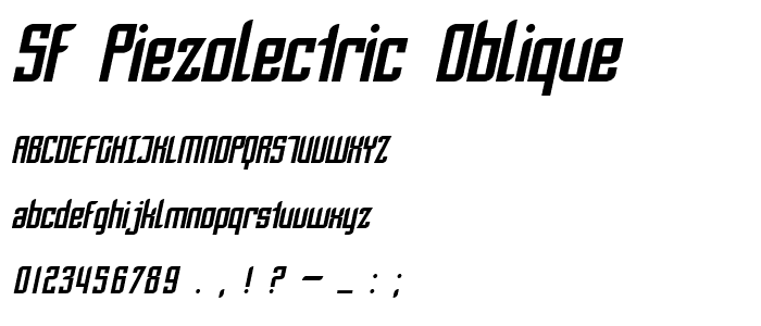 SF Piezolectric Oblique font
